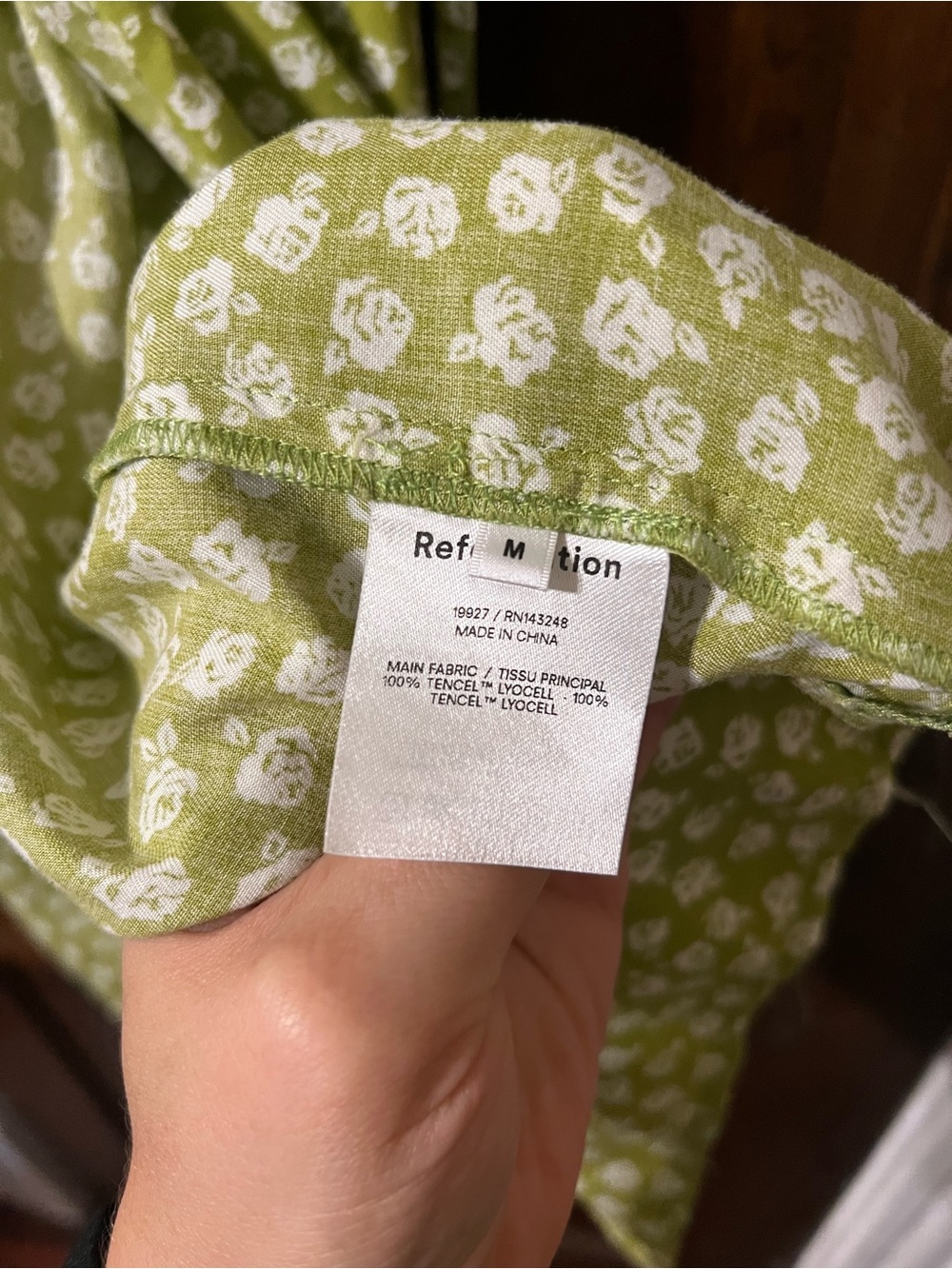 Reformation Green Floral Wrap Dress - Picture 7 of 7
